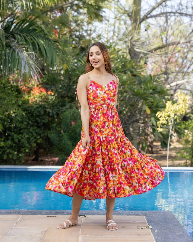 Coral Pink Blossom Dress