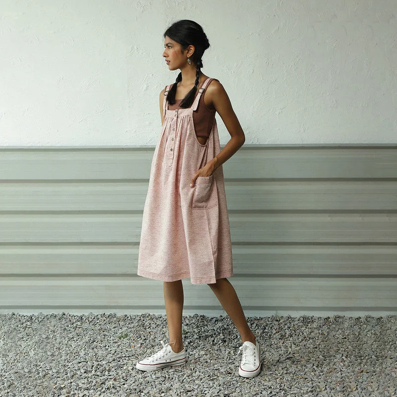 Cotton Denim Dress for Women | Dungaree Style | Rasberry