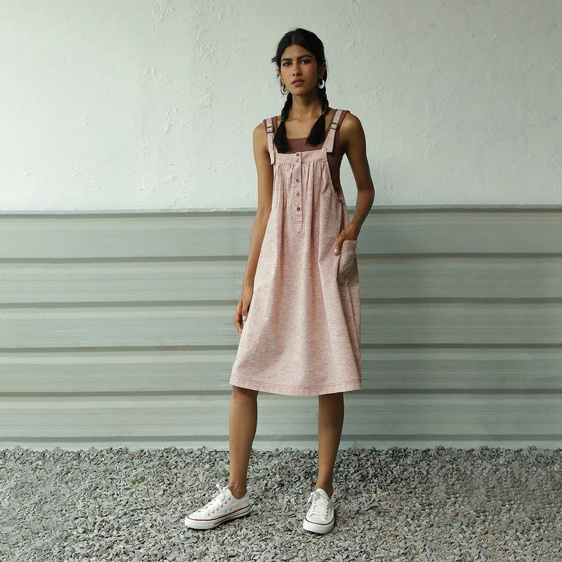 Cotton Denim Dress for Women | Dungaree Style | Rasberry