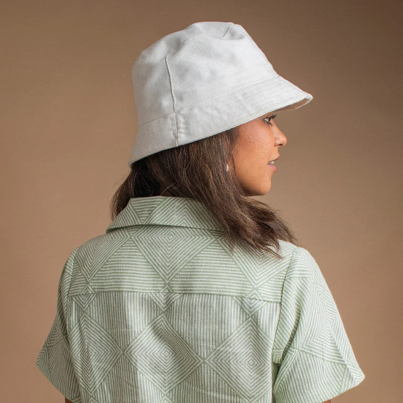 Kala Cotton Printed Shirt For Women | Camp Collar | Pale Green