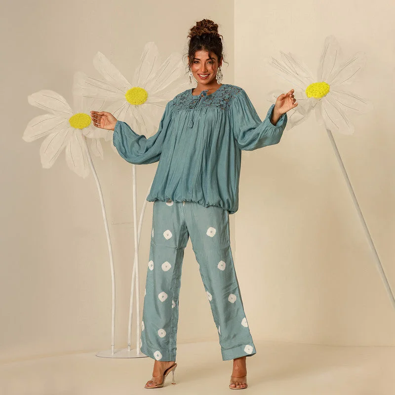 Muslin Co Ord  Set for Women | Petrol Blue