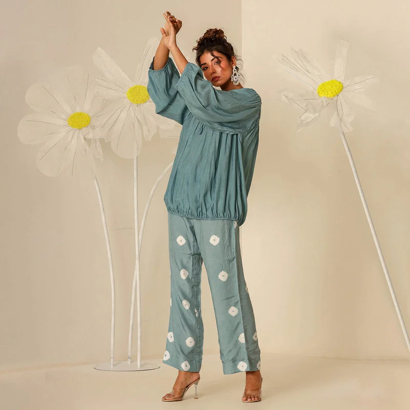 Muslin Co Ord  Set for Women | Petrol Blue