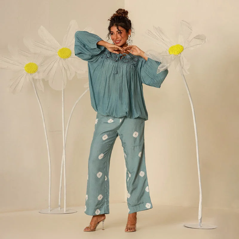 Muslin Co Ord  Set for Women | Petrol Blue