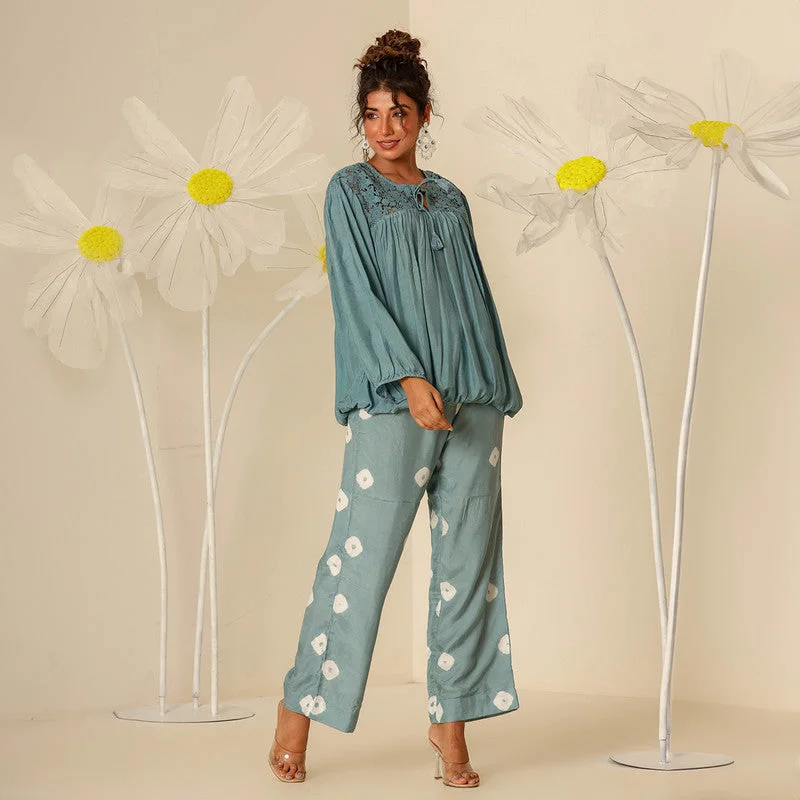 Muslin Co Ord  Set for Women | Petrol Blue