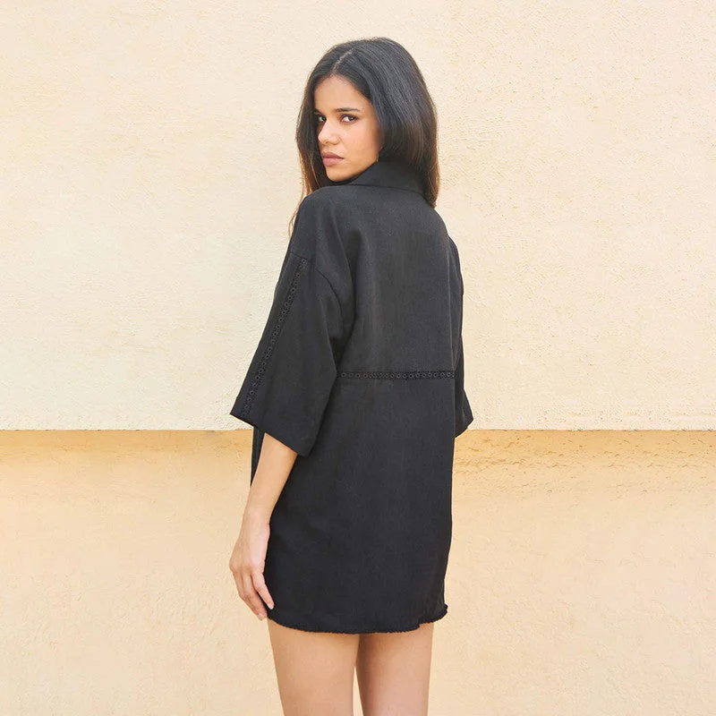 Linen Kelly Shirt For Women | Black