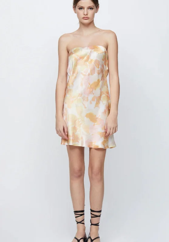 Floral Haze Indi Strapless Mini