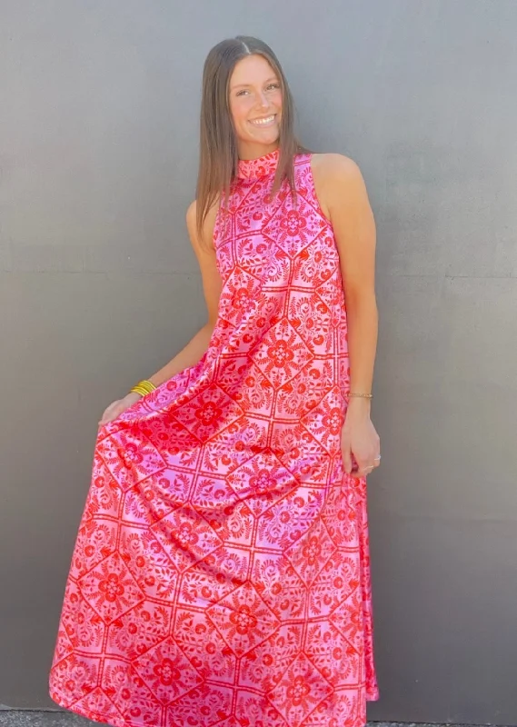 Floral Mock Halter Maxi