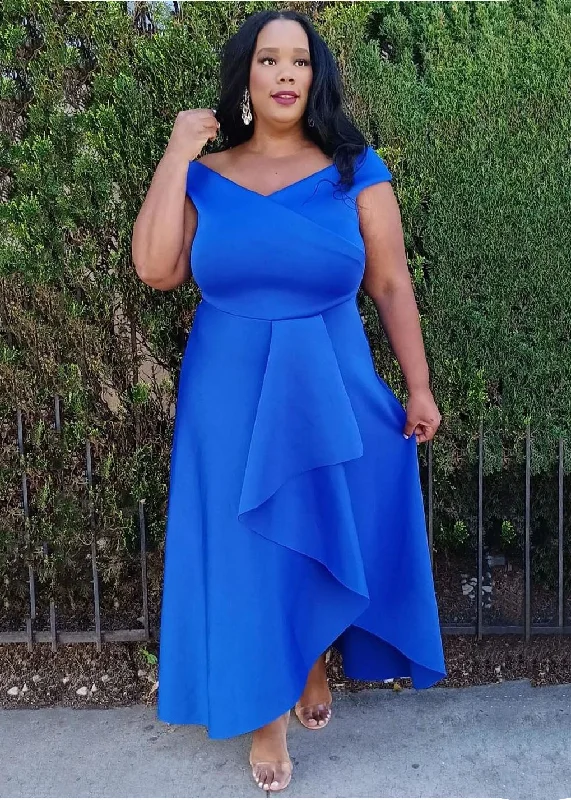 Hi Curvy  Plus Size Women Off Shoulder Flare Maxi Dresses