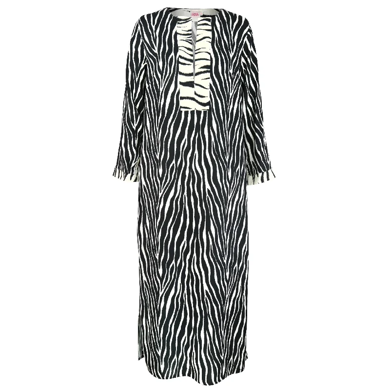 Is Amanda S/Slt Maxi Tunic Dress Black Zebra