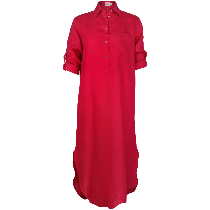 IS Melissa Maxi Shirt Dress Fushia