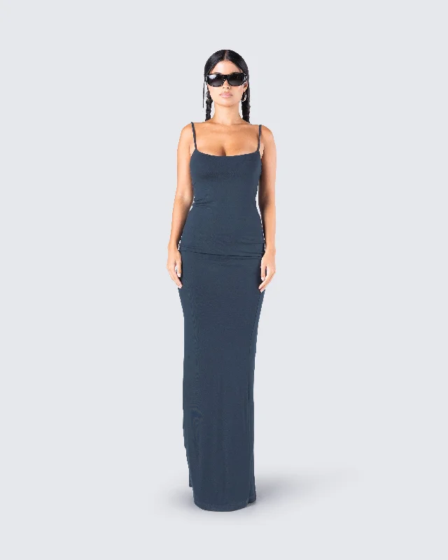 Lilibet Teal Maxi Dress