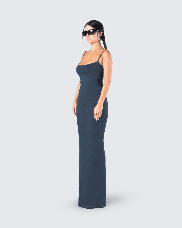 Lilibet Teal Maxi Dress