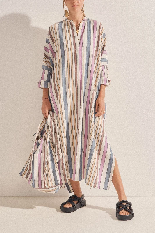 Pollux Naxos Stripe Maxi Caftan Dress