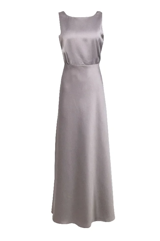 Sachin & Babi - Grey Satin Sleeveless Formal Dress Sz 8