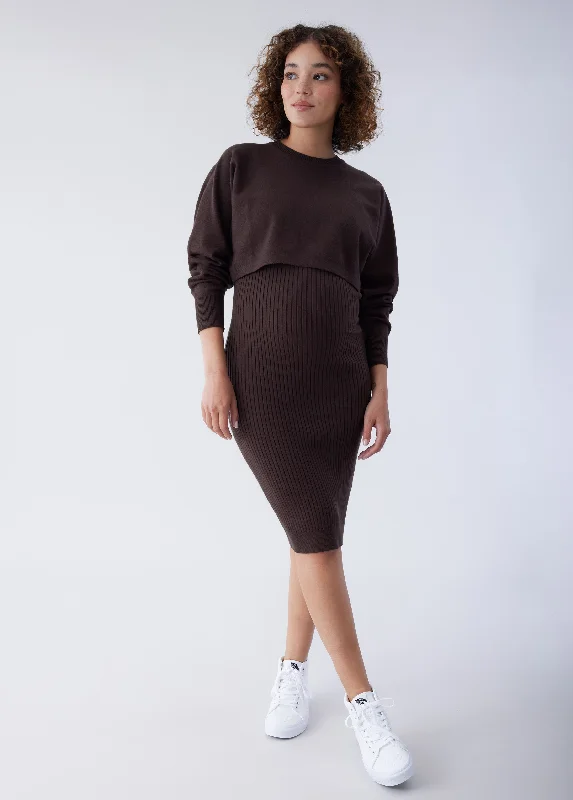 Cozy Dress + Sweater Maternity Set