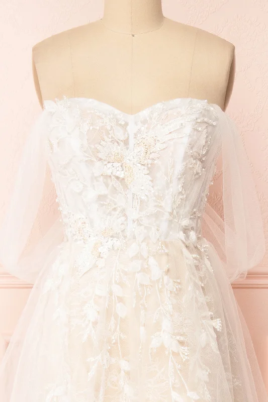 Darana | Embroidered Bustier Bridal Dress