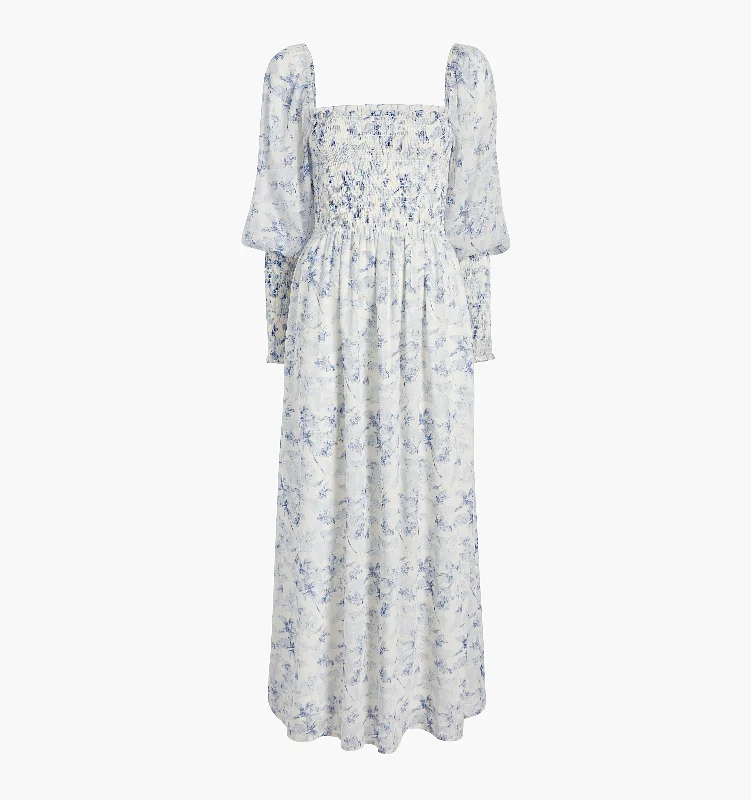 The Maternity Grace Maxi Nap Dress - Pressed Flowers Georgette