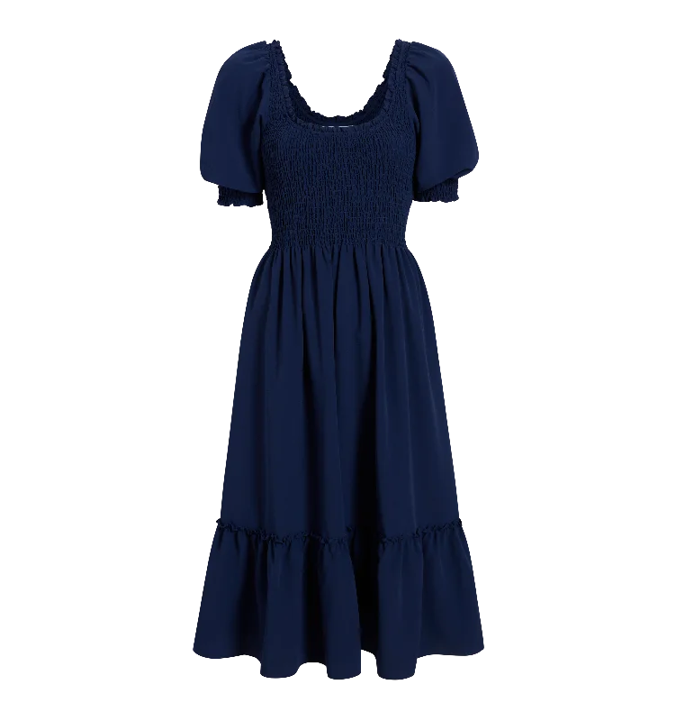 The Maternity Louisa Nap Dress - Navy Crepe