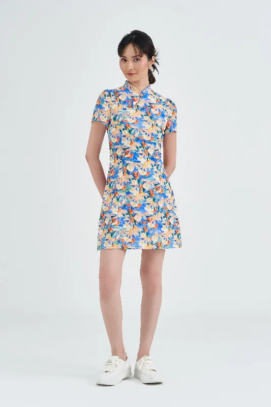 Avery Printed Cheongsam Dress