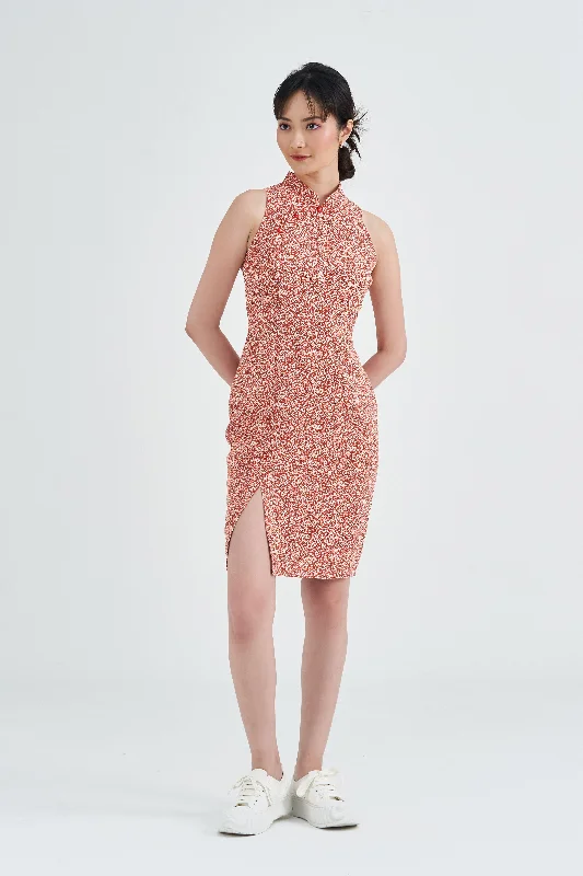 Azalea Floral Printed Cheongsam