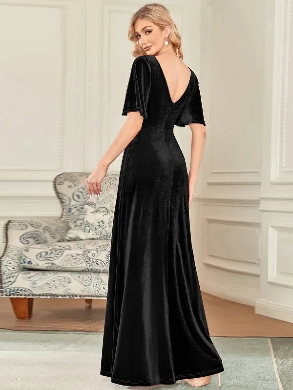 elegant-double-v-neck-velvet-party-dress-ep00861