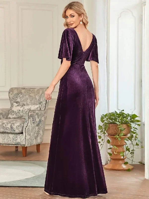 elegant-double-v-neck-velvet-party-dress-ep00861