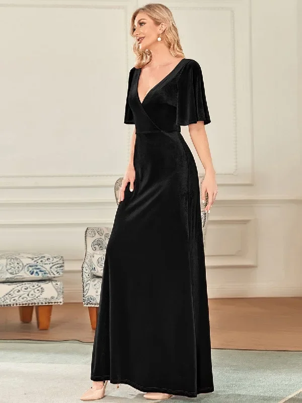 elegant-double-v-neck-velvet-party-dress-ep00861