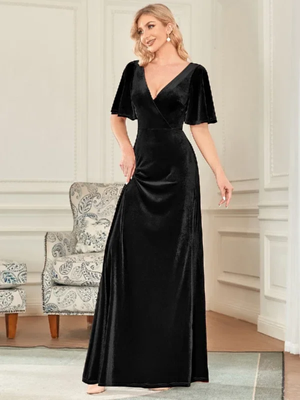 elegant-double-v-neck-velvet-party-dress-ep00861