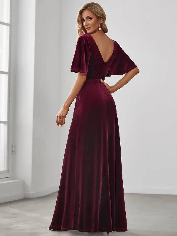 elegant-double-v-neck-velvet-party-dress-ep00861