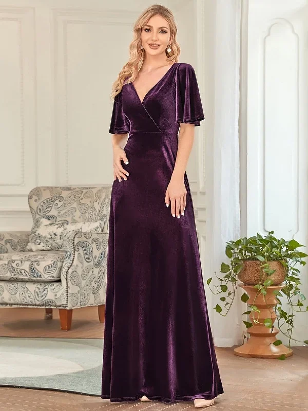 elegant-double-v-neck-velvet-party-dress-ep00861