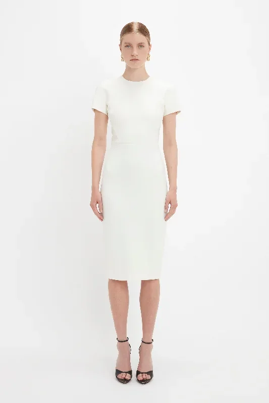 Fitted T-shirt Dress In Ivory