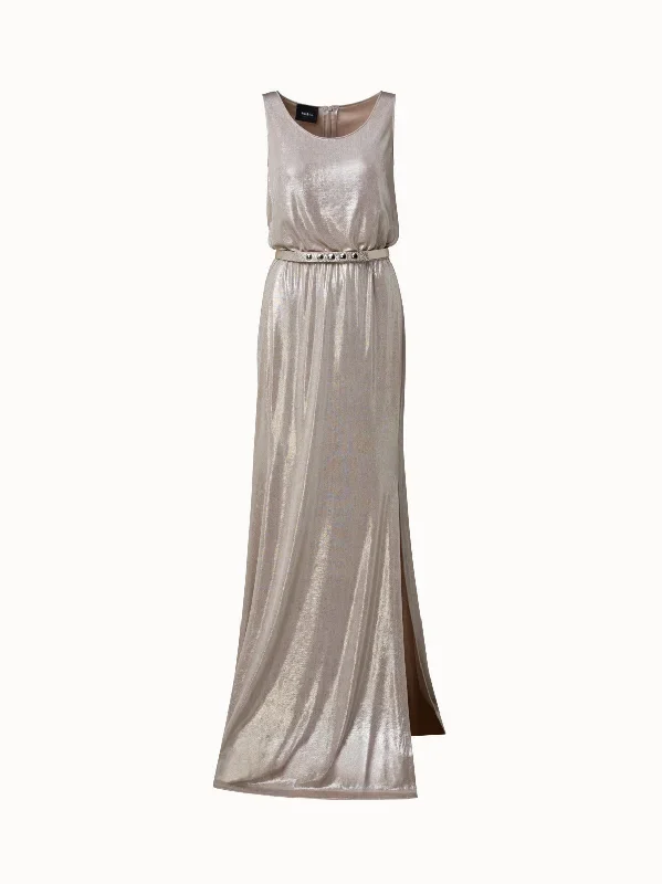 Liquid Jersey Sleeveles Gown