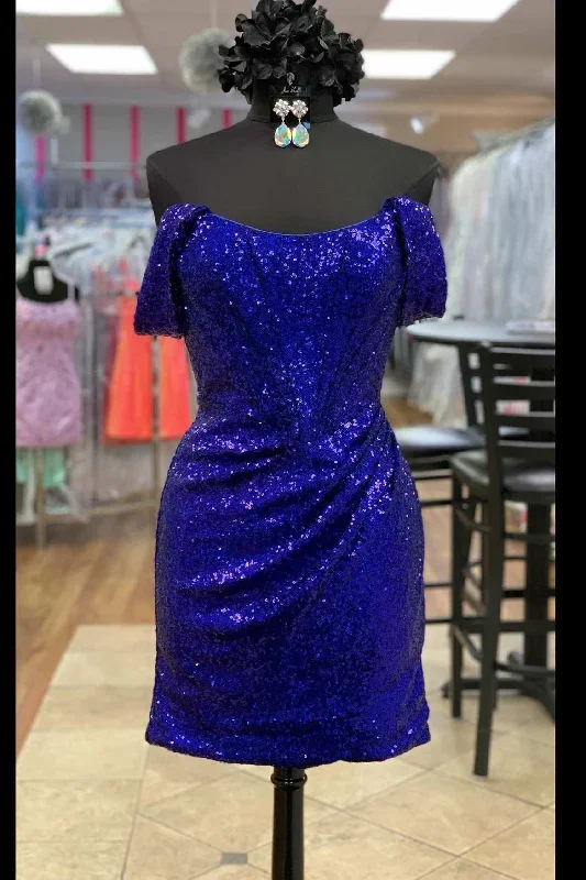 magenta-sequin-off-the-shoulder-short-homecoming-dress