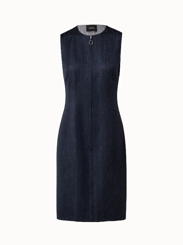 Reversible Wool Double-Face Sheath Dress