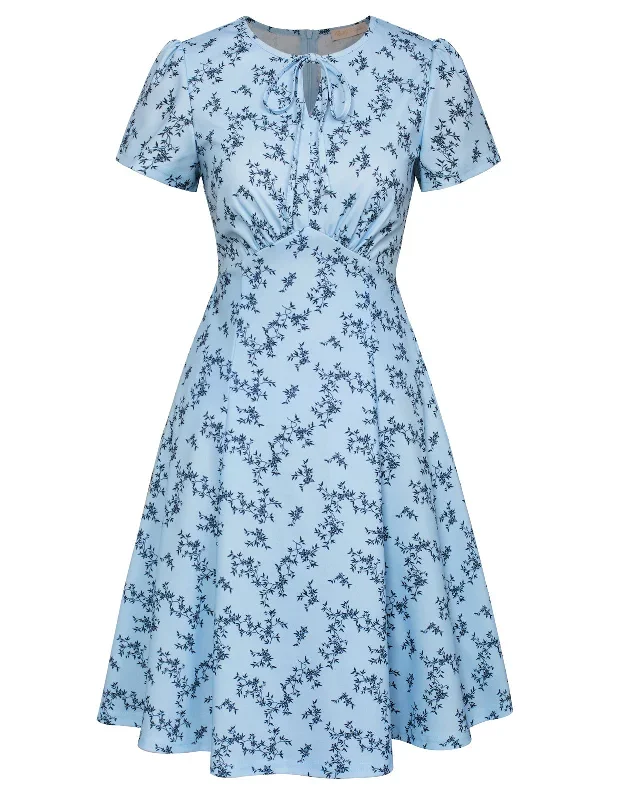 vintage-strawberry-pattern-a-line-swing-dress-keyhole-tie-dress-round-neck-work-dress-tea-dress