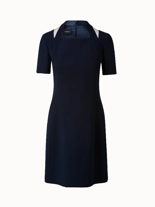 Wool Double-Face Apron Sheath Dress